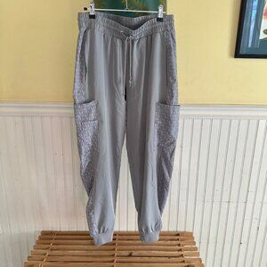 Elastic Waist Gray Cargo Jogger Pants W/ Printed Side Pockets Thalia Sodi M Poly